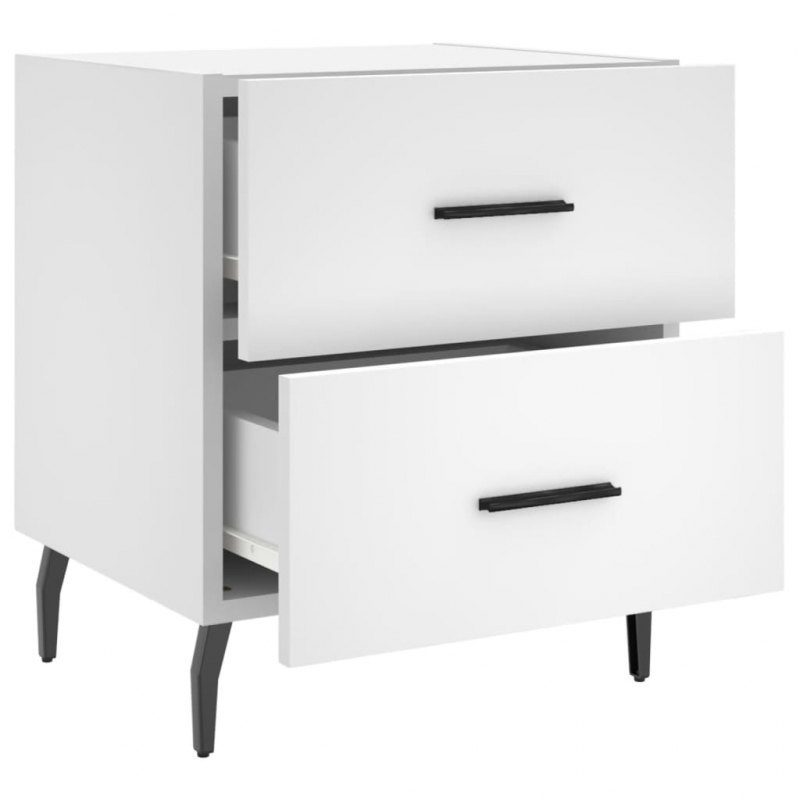 Nachttische 2 Stk. Weiß 40x35x47,5 cm Holzwerkstoff