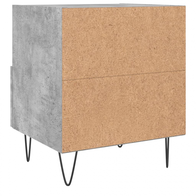 Nachttische 2 Stk. Betongrau 40x35x47,5 cm Holzwerkstoff