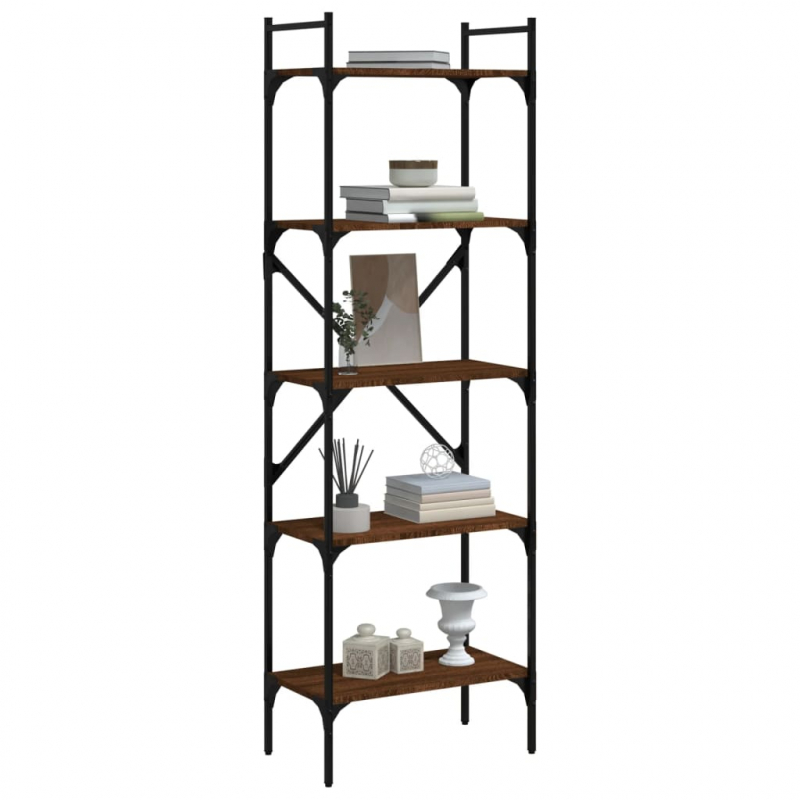 Bücherregal 5 Fächer Braun Eiche 56x31,5x174 cm Holzwerkstoff