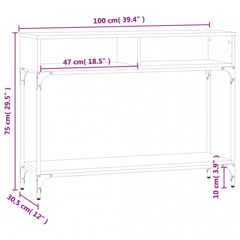Konsolentisch Sonoma-Eiche 100x30,5x75 cm Holzwerkstoff