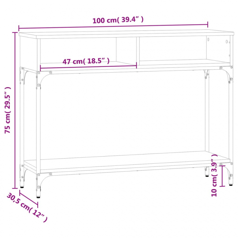 Konsolentisch Braun Eichen-Optik 100x30,5x75 cm Holzwerkstoff