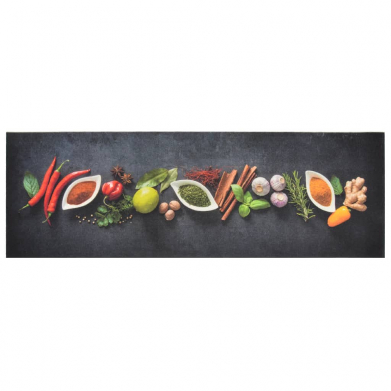 Küchenteppich Waschbar Gewürze 60x180 cm Samt