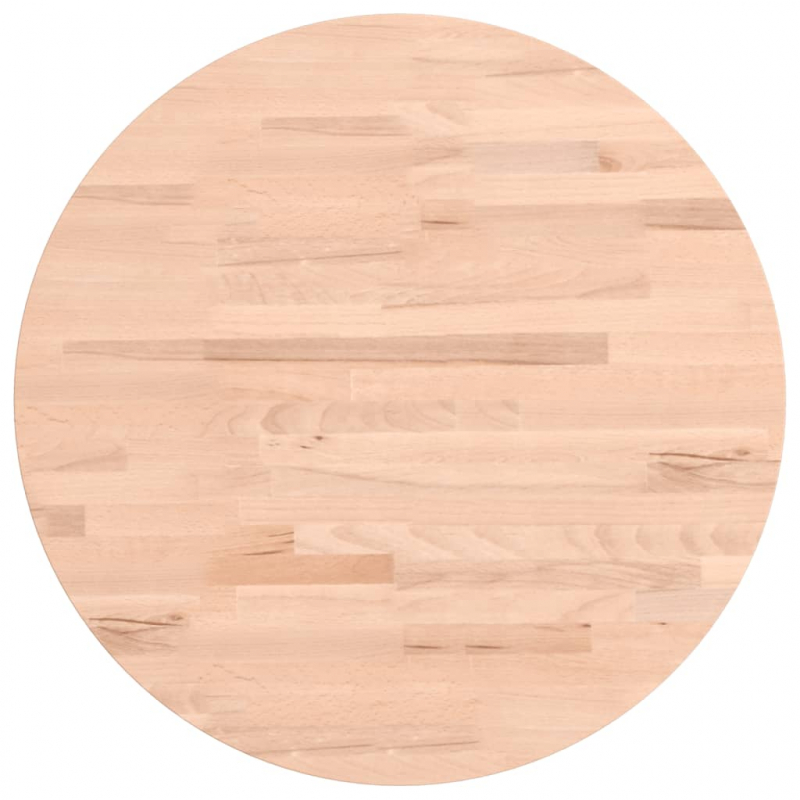 Tischplatte Ø50x2,5 cm Rund Massivholz Buche