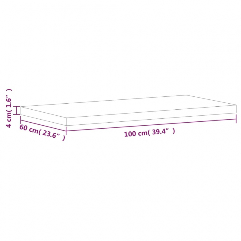 Waschtischplatte 100x60x4 cm Massivholz Buche