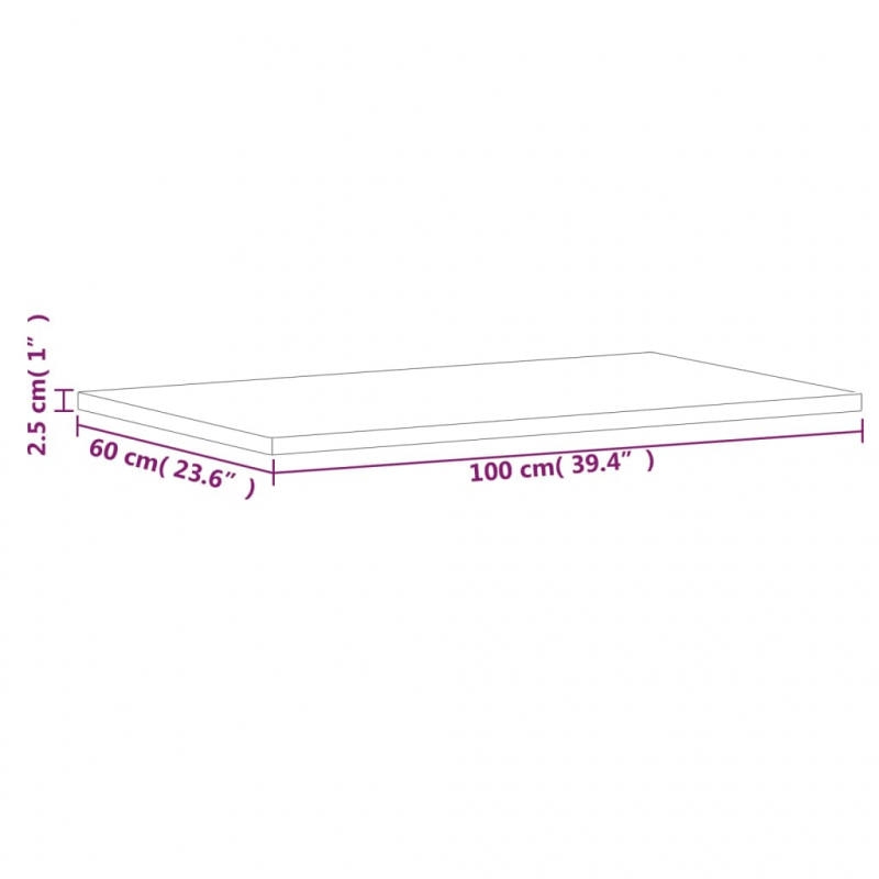 Waschtischplatte 100x60x2,5 cm Massivholz Buche