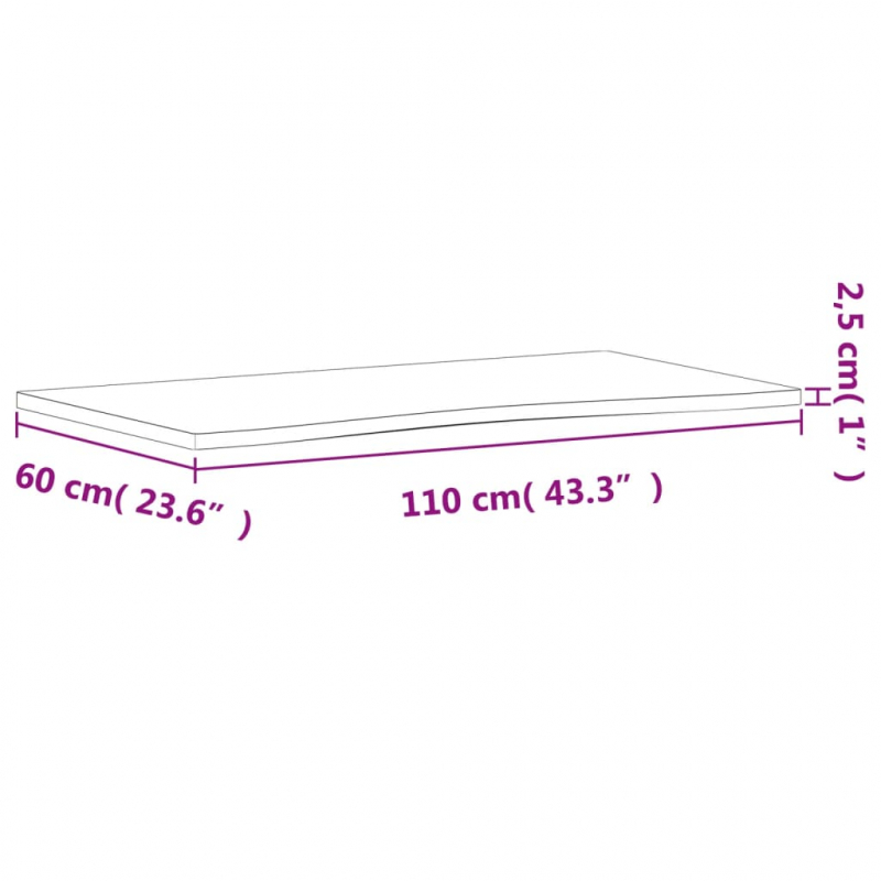 Schreibtischplatte 110x(55-60)x2,5 cm Massivholz Buche