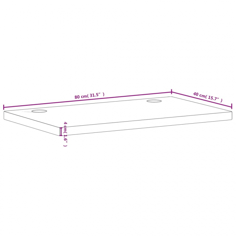 Schreibtischplatte 80x40x4 cm Massivholz Buche