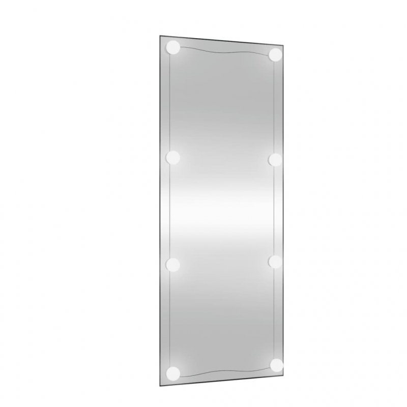 Wandspiegel mit LED-Leuchten 40x100 cm Glas Rechteckig
