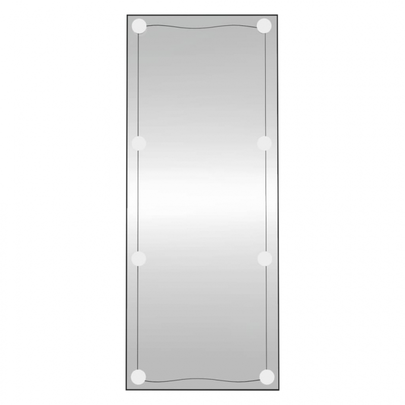 Wandspiegel mit LED-Leuchten 40x100 cm Glas Rechteckig