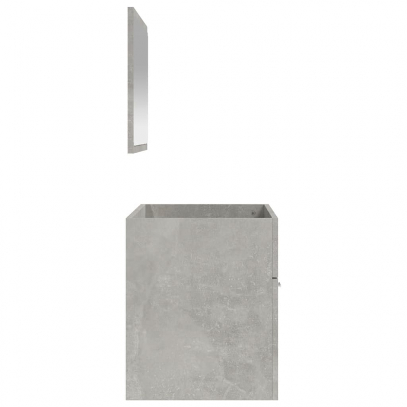 Badschrank mit Spiegel Betongrau Holzwerkstoff