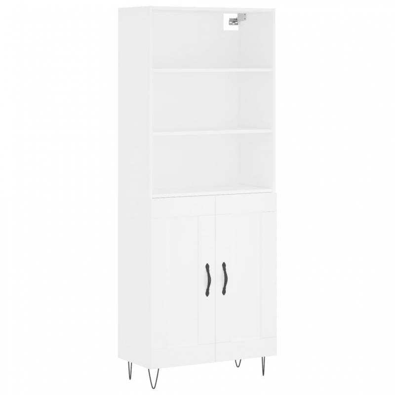 Highboard Weiß 69,5x34x180 cm Holzwerkstoff