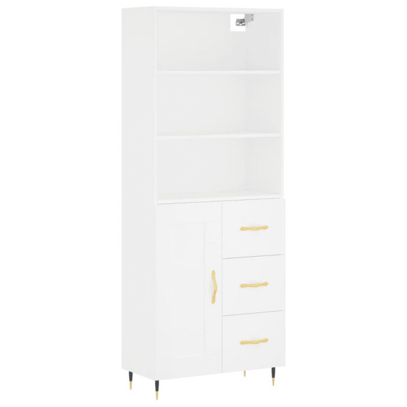 Highboard Weiß 69,5x34x180 cm Holzwerkstoff