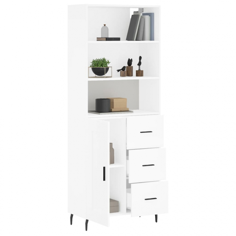 Highboard Weiß 69,5x34x180 cm Holzwerkstoff