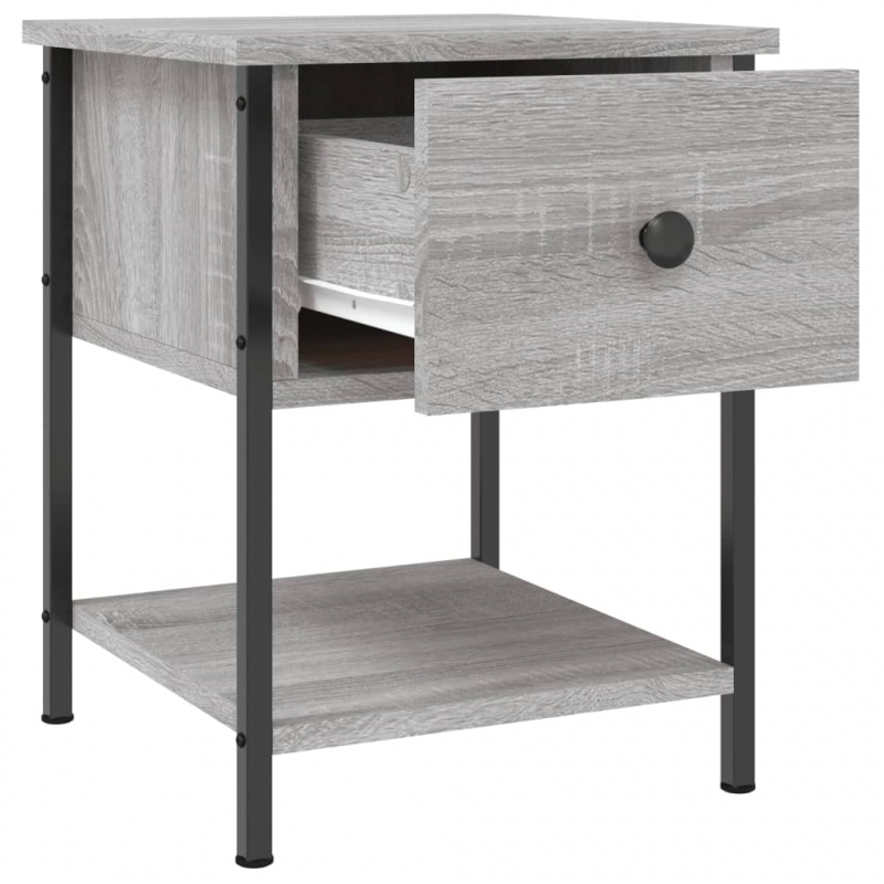 Nachttische 2 Stk. Grau Sonoma 34x35,5x45 cm Holzwerkstoff