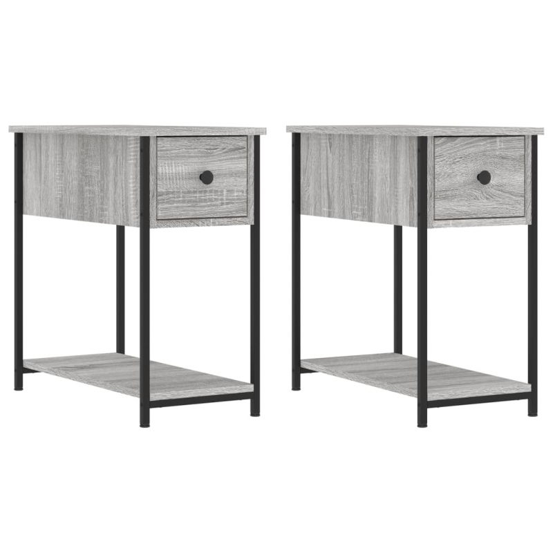 Nachttische 2 Stk. Grau Sonoma 30x60x60 cm Holzwerkstoff