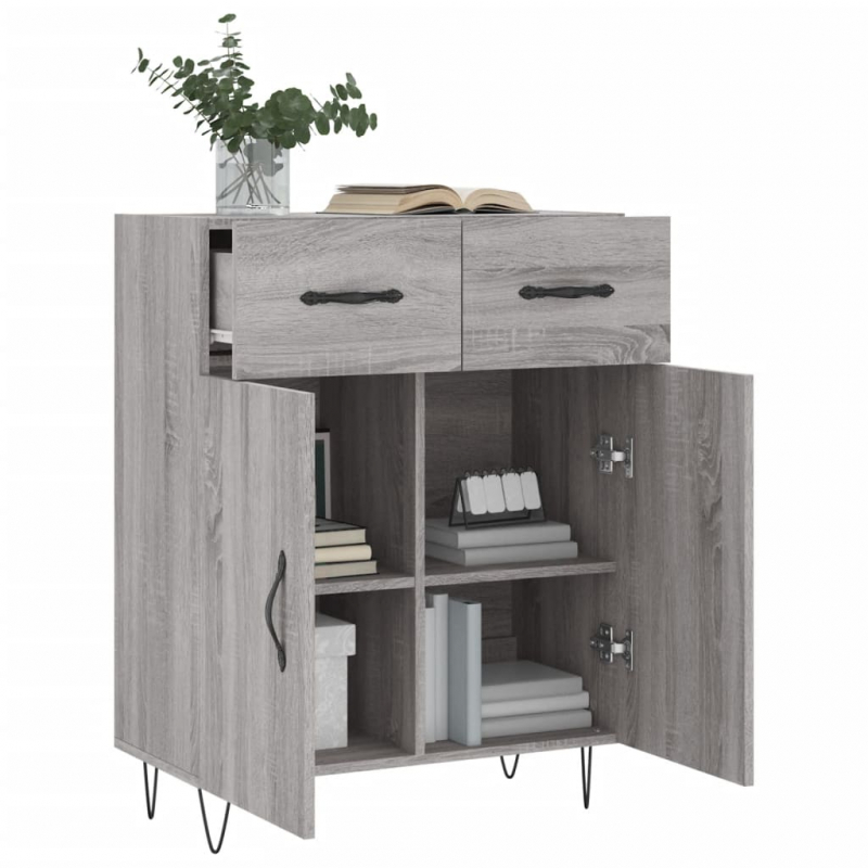 Sideboard Grau Sonoma 69,5x34x90 cm Holzwerkstoff