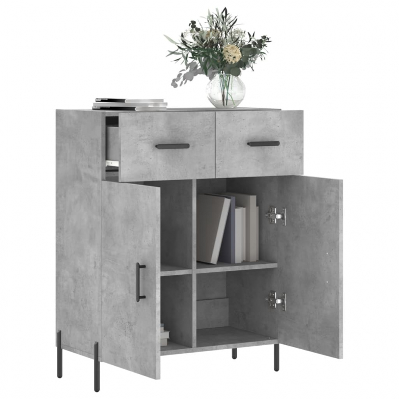 Sideboard Betongrau 69,5x34x90 cm Holzwerkstoff