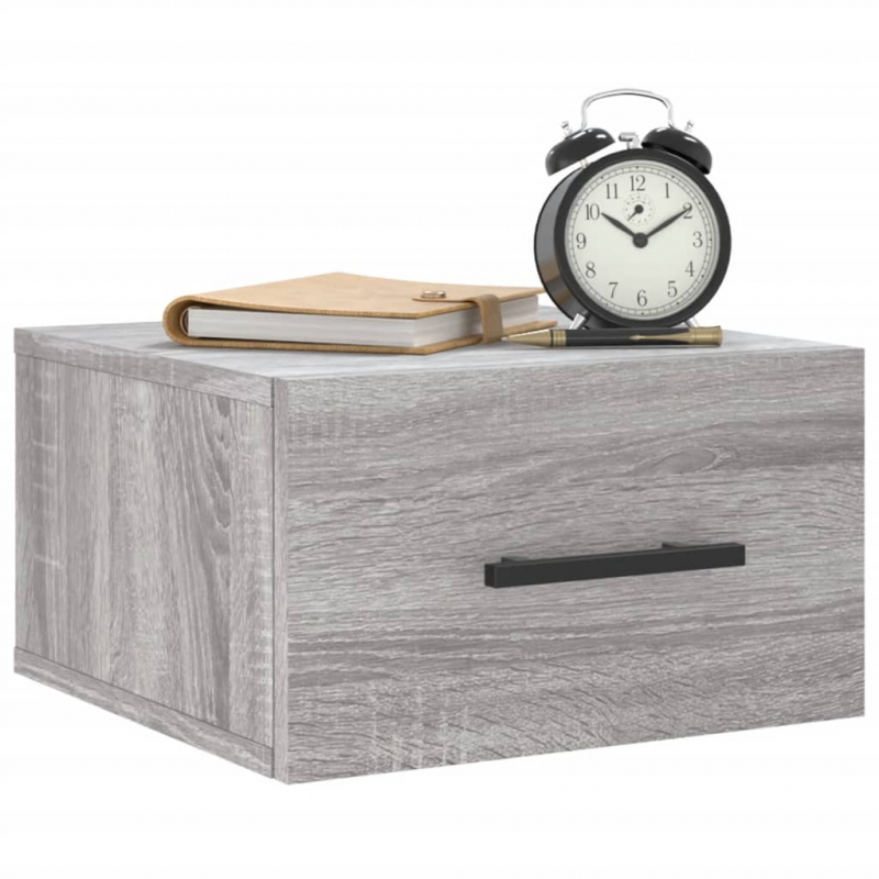 Wand-Nachttische 2 Stk. Grau Sonoma 35x35x20 cm