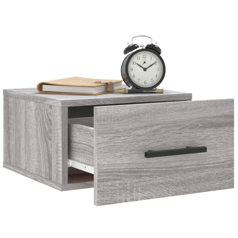 Wand-Nachttische 2 Stk. Grau Sonoma 35x35x20 cm