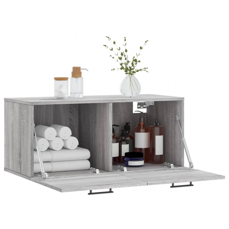 Wandschrank Grau Sonoma 80x36,5x35 cm Holzwerkstoff