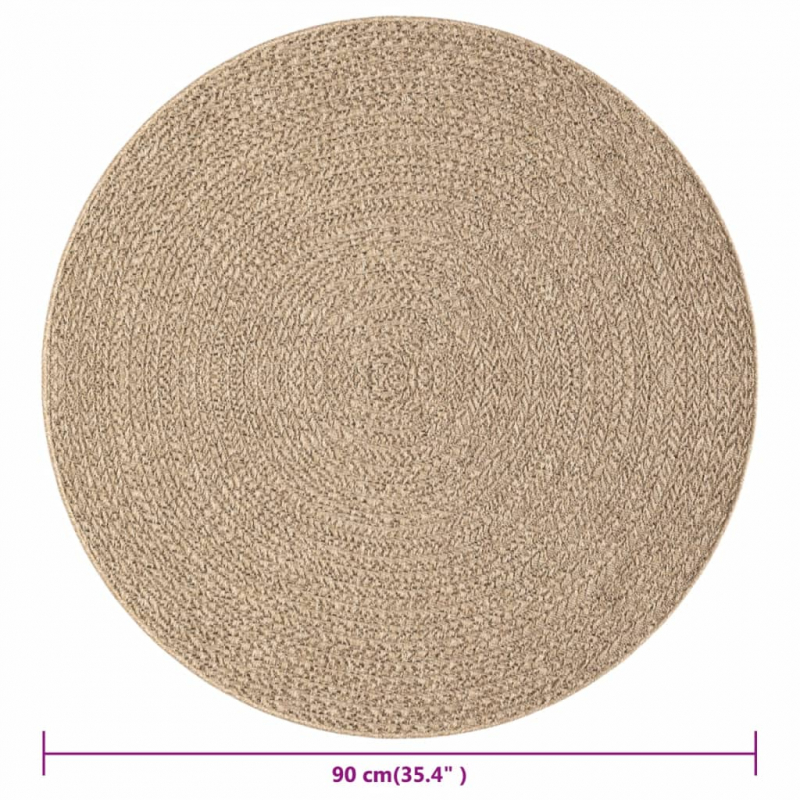 Teppich ZIZUR 90 cm Jute-Optik Indoor und Outdoor