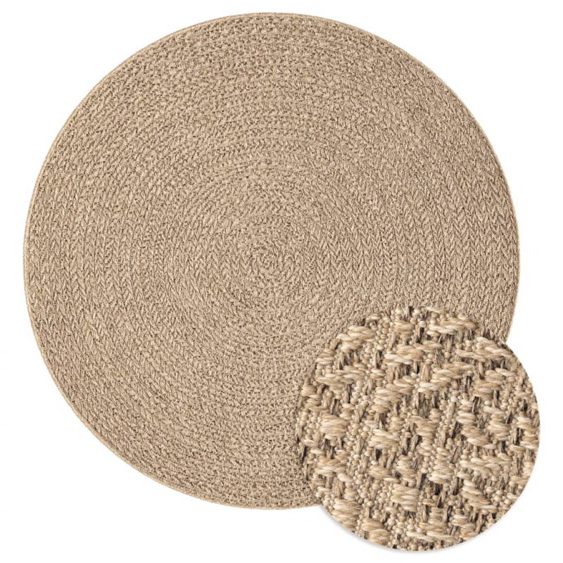 Teppich ZIZUR 160 cm Jute-Optik Indoor und Outdoor