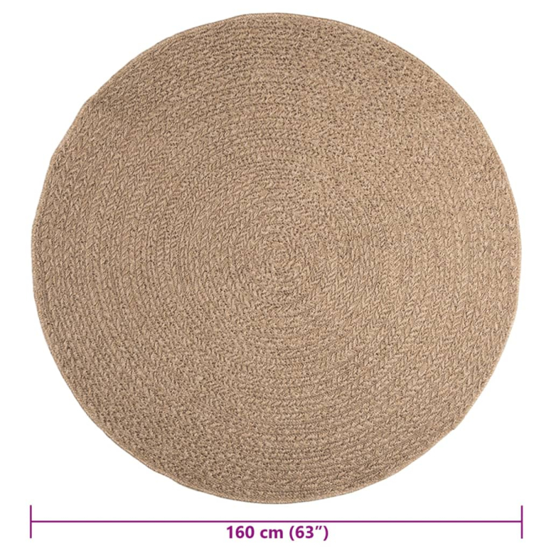 Teppich ZIZUR 160 cm Jute-Optik Indoor und Outdoor