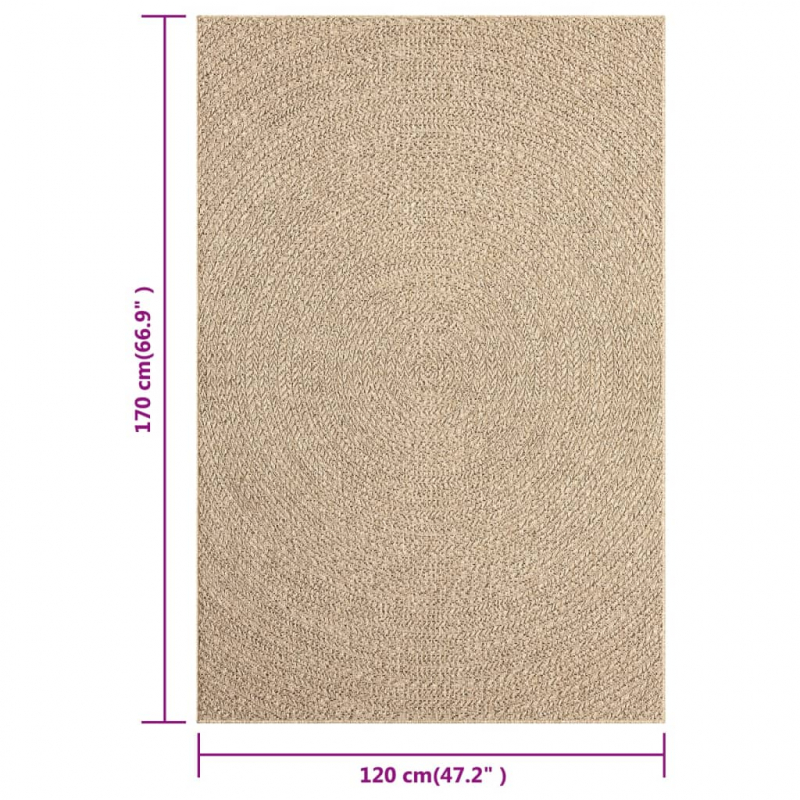 Teppich ZIZUR 120x170 cm Jute-Optik Indoor und Outdoor