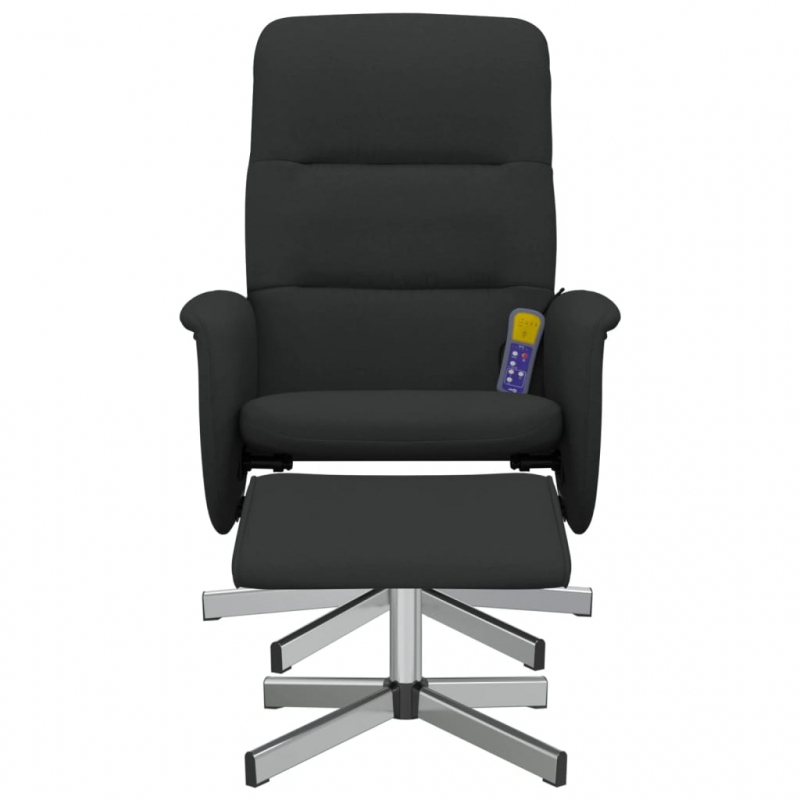 Massagesessel mit Fußhocker Schwarz Stoff