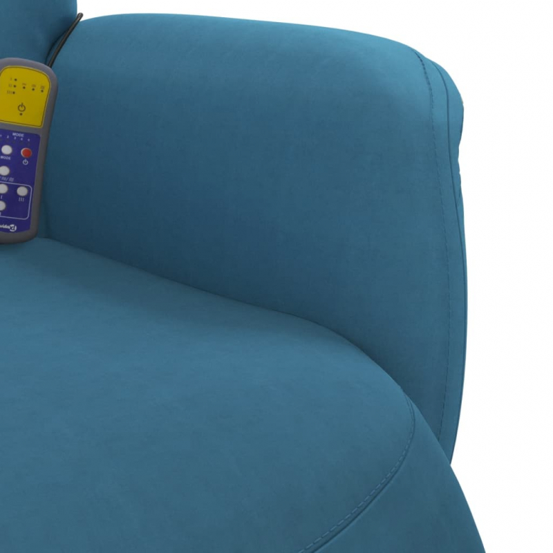 Massagesessel mit Fußteil Blau Samt