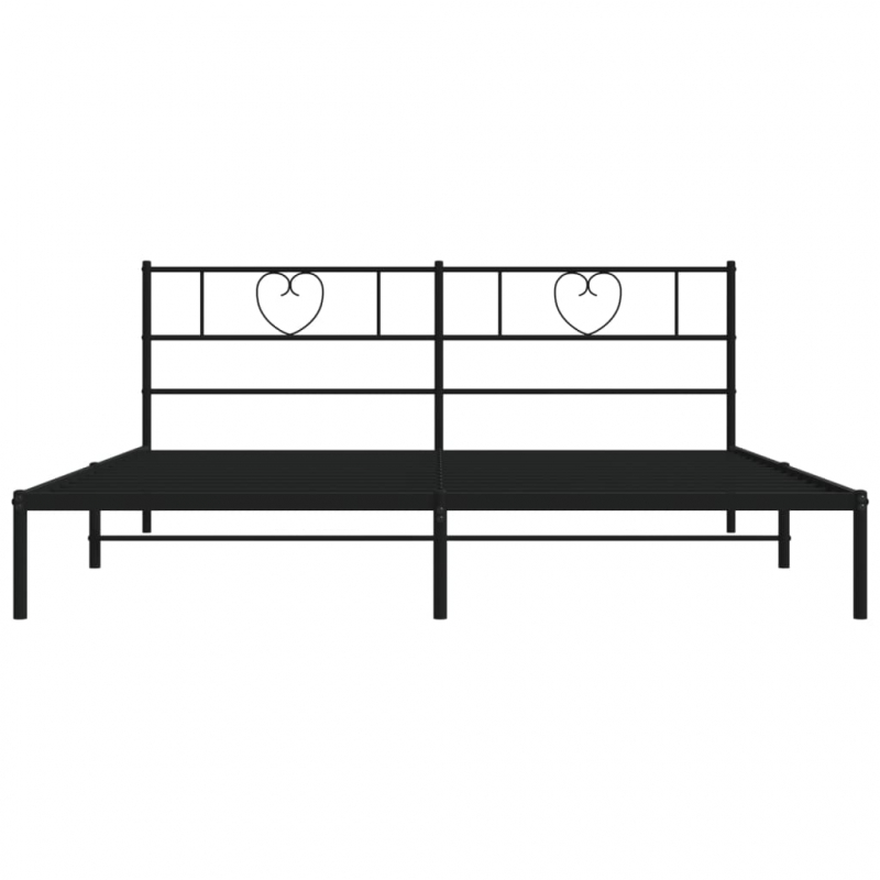 Bettgestell mit Kopfteil Metall Schwarz 180x200 cm