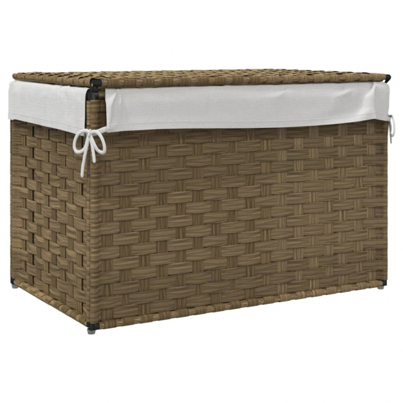 Wäschekorb mit Deckel 55,5x35x34 cm Poly Rattan