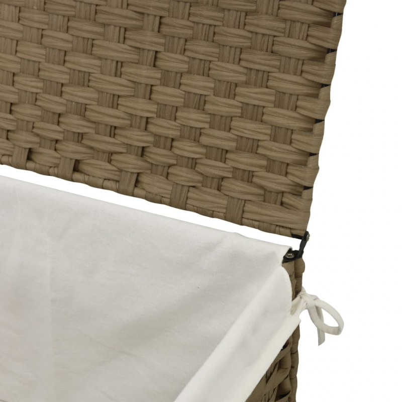 Wäschekorb mit Deckel 55,5x35x34 cm Poly Rattan