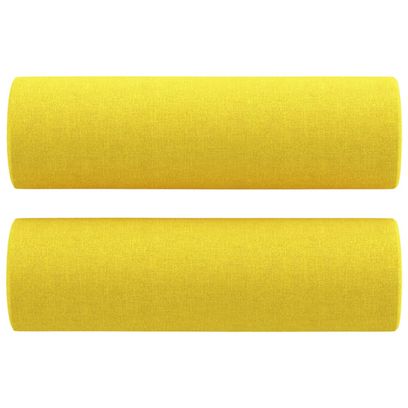2-Sitzer-Sofa mit Zierkissen Hellgelb 140 cm Stoff
