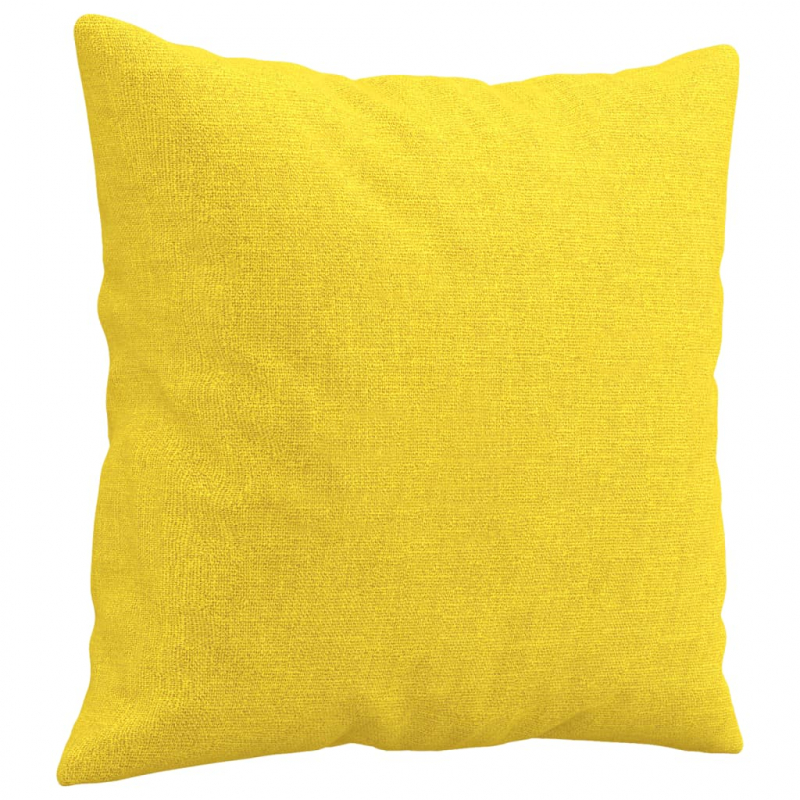 2-Sitzer-Sofa mit Zierkissen Hellgelb 120 cm Stoff