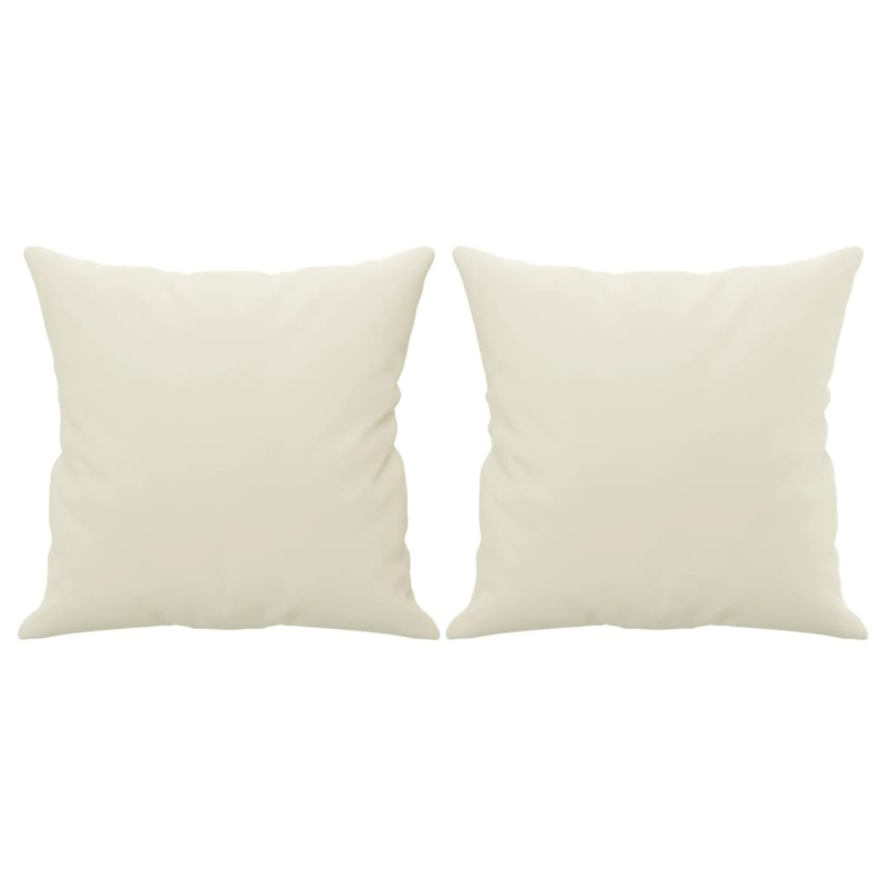 2-Sitzer-Sofa mit Zierkissen Creme 120 cm Samt
