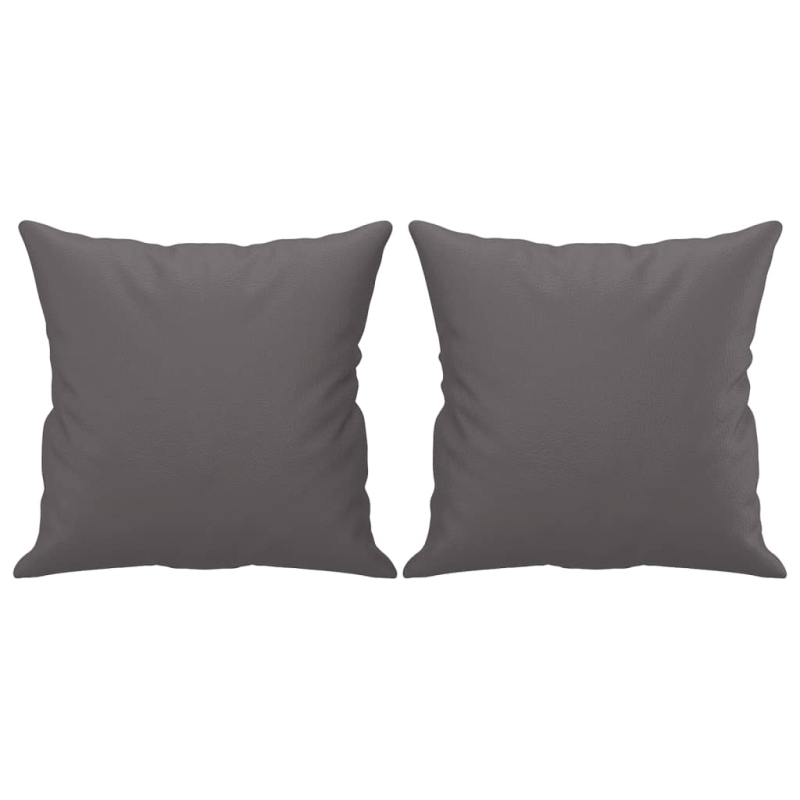 2-Sitzer-Sofa mit Zierkissen Grau 120 cm Kunstleder