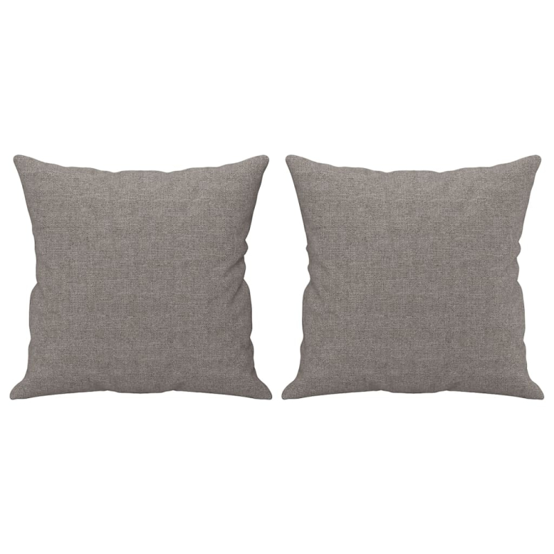 2-tlg. Sofagarnitur mit Kissen Taupe Stoff
