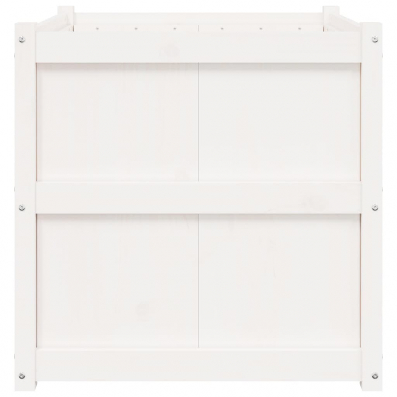 Pflanzkübel Weiß 70x70x70 cm Massivholz Kiefer