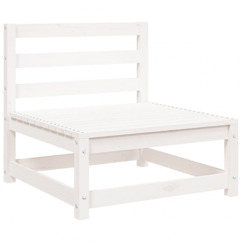 Gartensofas ohne Armlehnen 2 Stk. Weiß 70x70x67 cm Kiefernholz
