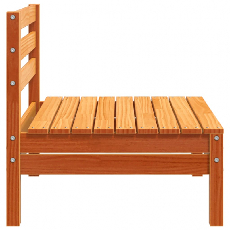 Gartensofa ohne Armlehnen Wachsbraun Massivholz Kiefer