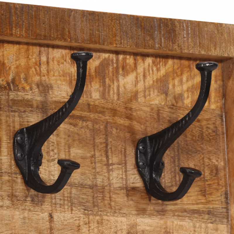 Wandgarderobe mit 5 Haken Massivholz Mango