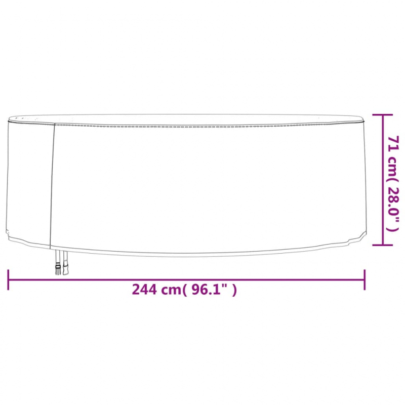 Gartenmöbel-Abdeckungen 2 Stk. Ø 244x71 cm 420D Oxford-Gewebe