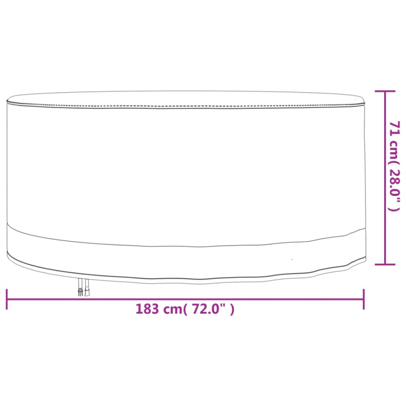 Gartenmöbel-Abdeckungen 2 Stk. Ø 183x71 cm 600D Oxford-Gewebe