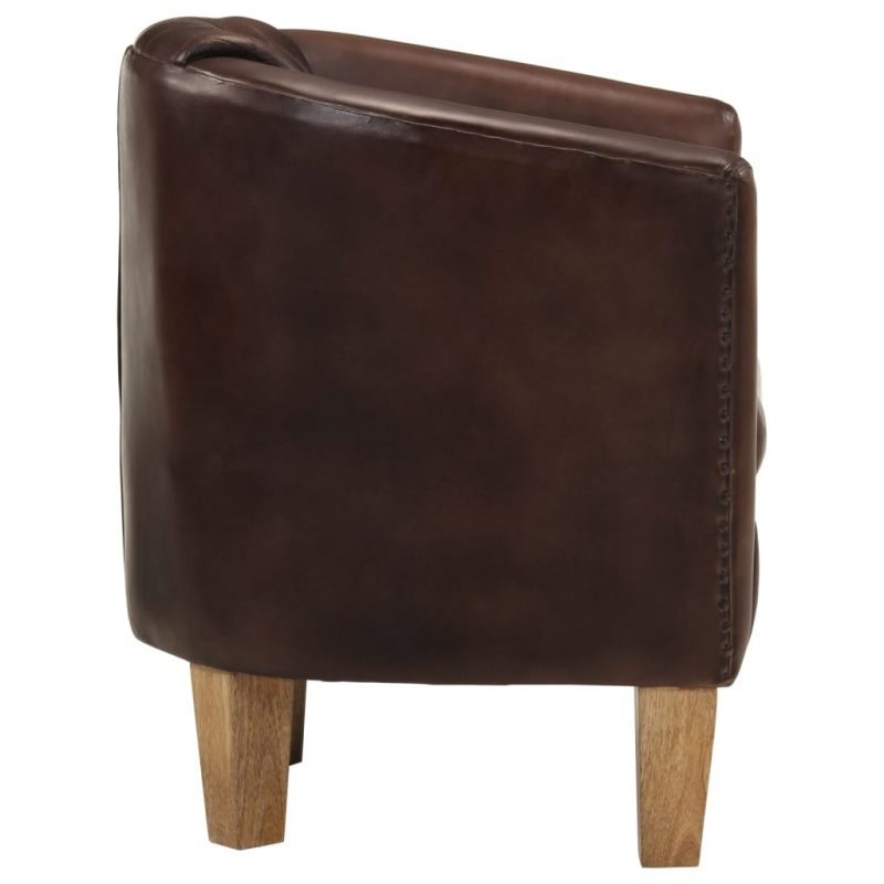 Sessel Dunkelbraun Echtleder