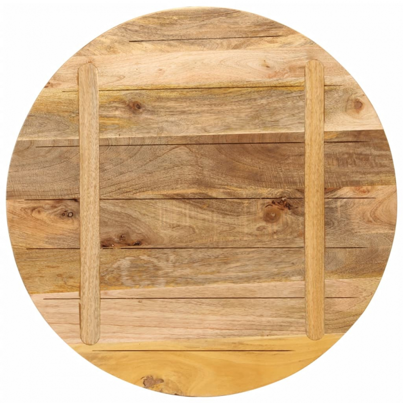Tischplatte Ø 70x1,5 cm Rund Raues Massives Mangoholz