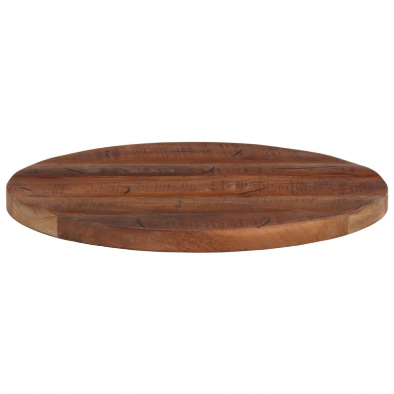Tischplatte Ø 50x3,8 cm Rund Altholz Massiv