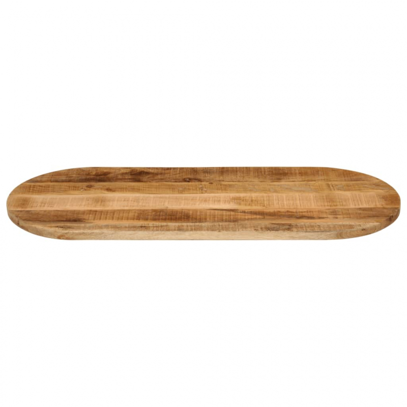 Tischplatte 100x40x2,5 cm Oval Raues Massives Mangoholz