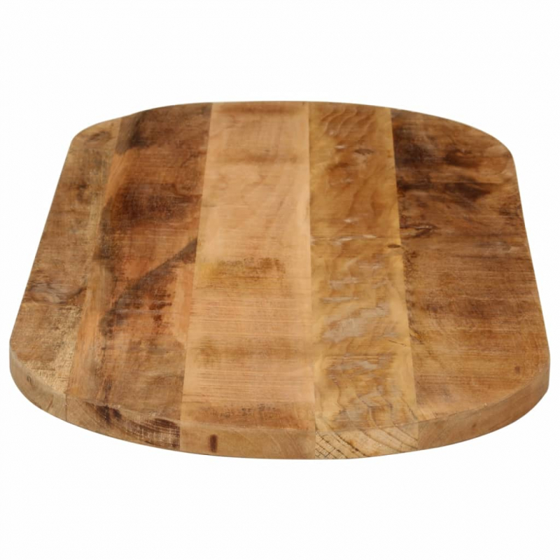 Tischplatte 120x50x3,8 cm Oval Raues Massives Mangoholz