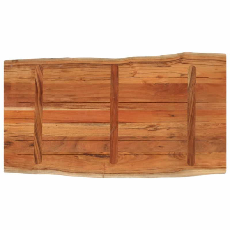 Tischplatte 100x60x2,5cm Rechteckig Massivholz Akazie Baumkante